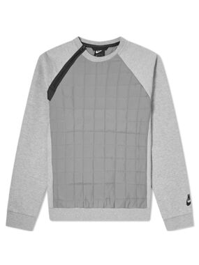 Nike Tech Pack Quilted Crewneck Sweatshirt in grey athletic academic sz M